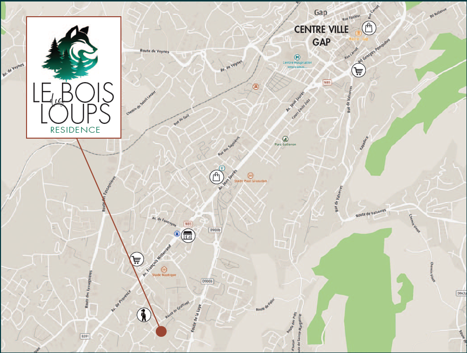 Emplacement geographique - résidence le Bois des Loups - Gap